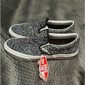 Shiny Party slip on Vans. Size 9. NIB